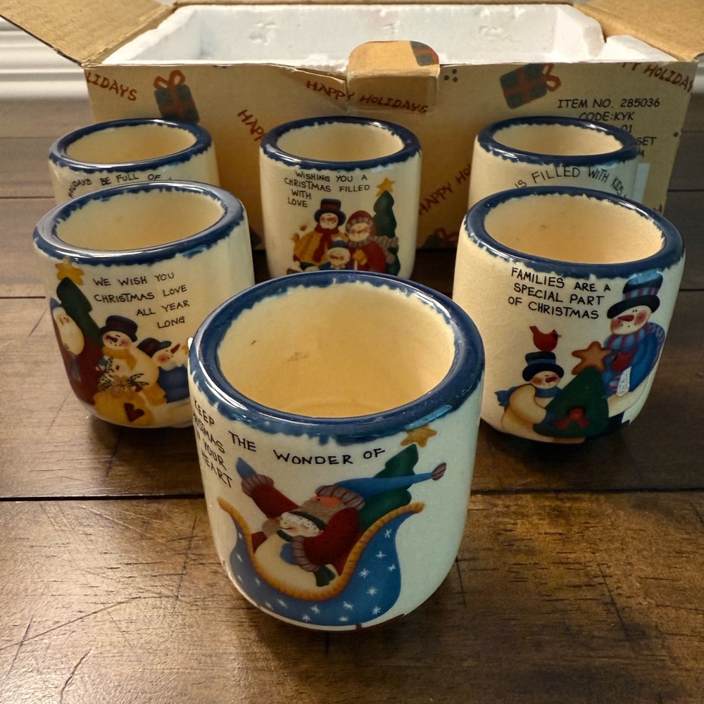 VINTAGE Festival Christmas Candle Holders set